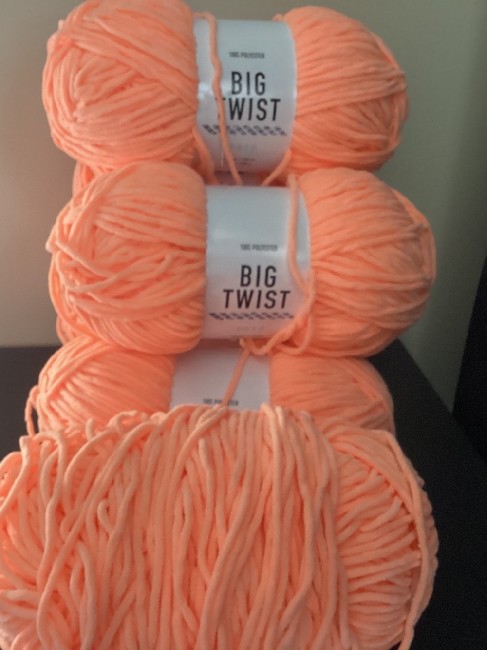 NWT Lot of 6, 5 new n 1 unused BIG TWIST POSH SHERBET GLOW YARN BULKY #5 233yds